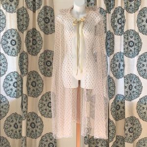 Elegant Cream Sheer Cape with Gold Accents